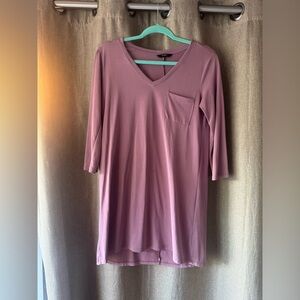 Tresics Luxe Mauve V-Neck Tunic Dress Tee